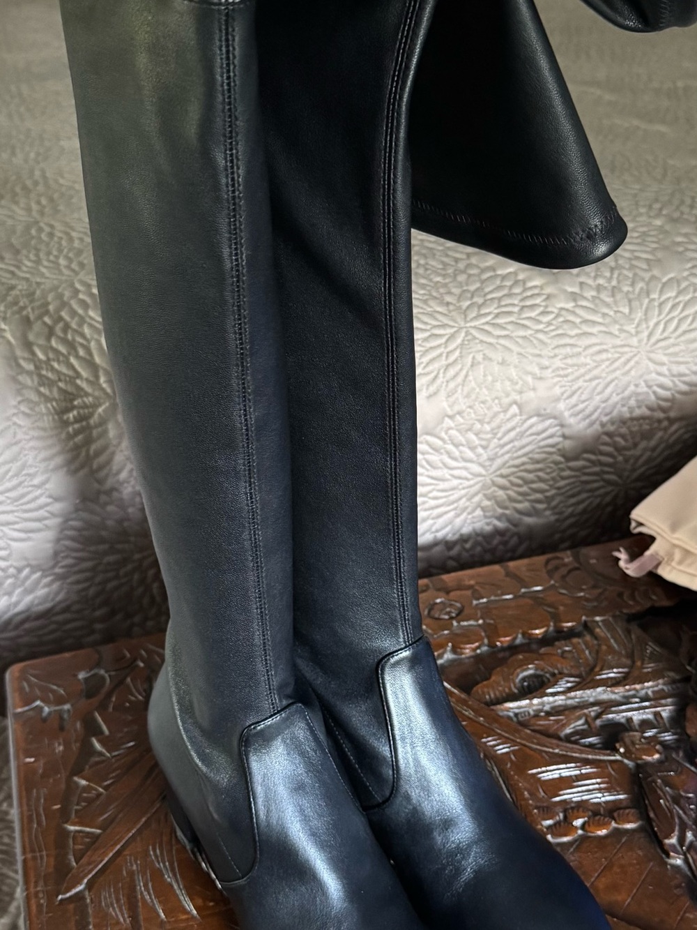 Stuart Weizmann Black Leather over the knee boots.